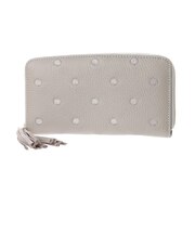 【当商品送料無料】perche ペルケ 財布 08-06-02970 通販 牛革ドット刺繍ラウンド長財布 長財布 長サイフ ながさいふ 本革