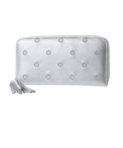 【当商品送料無料】perche ペルケ 財布 08-06-02970 通販 牛革ドット刺繍ラウンド長財布 長財布 長サイフ ながさいふ 本革