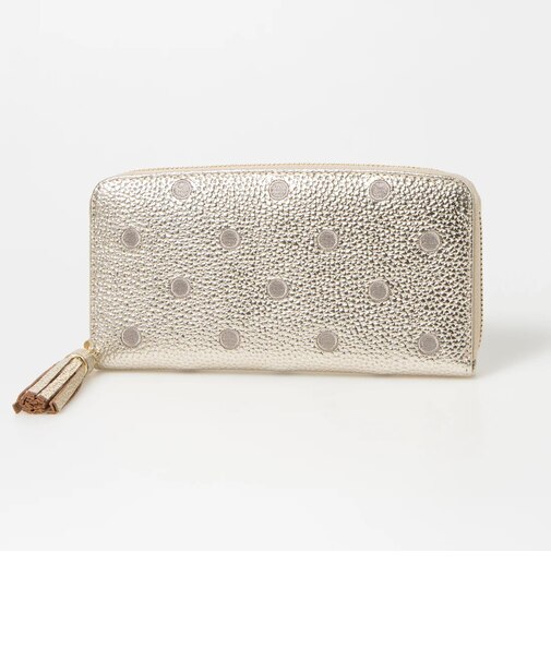 【当商品送料無料】perche ペルケ 財布 08-06-02970 通販 牛革ドット刺繍ラウンド長財布 長財布 長サイフ ながさいふ 本革