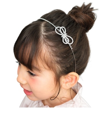 【当商品送料無料】Rora カチューシャ 通販 ヘアアクセサリー 髪飾り ヘッドドレス 子供 女の子 可愛い おしゃれ シルバー キラキラ リボン