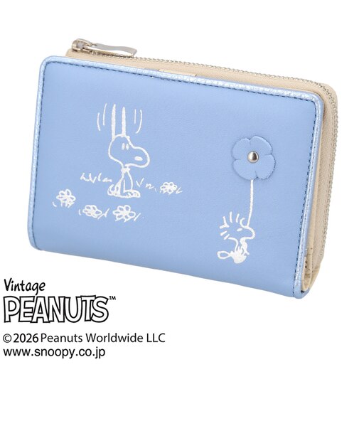 【当商品送料無料】スヌーピー 財布 二つ折り 通販 SNOOPY 73514 レザー 箔押し 本革 二つ折り財布 2つ折り財布 お財布 レディース