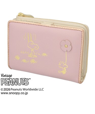 【当商品送料無料】スヌーピー 財布 二つ折り 通販 SNOOPY 73514 レザー 箔押し 本革 二つ折り財布 2つ折り財布 お財布 レディース