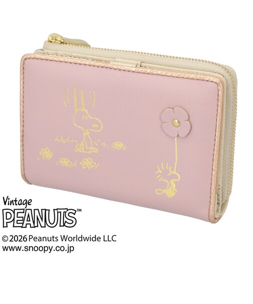 【当商品送料無料】スヌーピー 財布 二つ折り 通販 SNOOPY 73514 レザー 箔押し 本革 二つ折り財布 2つ折り財布 お財布 レディース