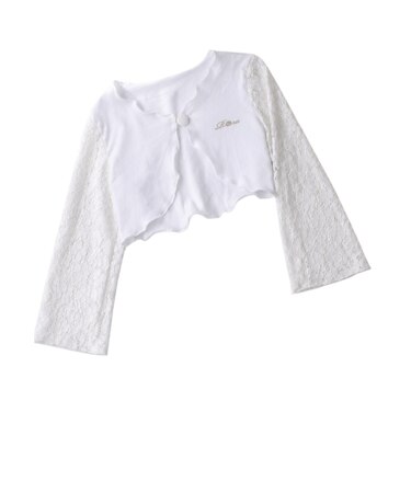 【当商品送料無料】Rora ボレロ キッズ 女の子 通販 ローラ カノン カーディガン レース カーデガン 女子 秋 冬 春 秋冬 ホワイト 白