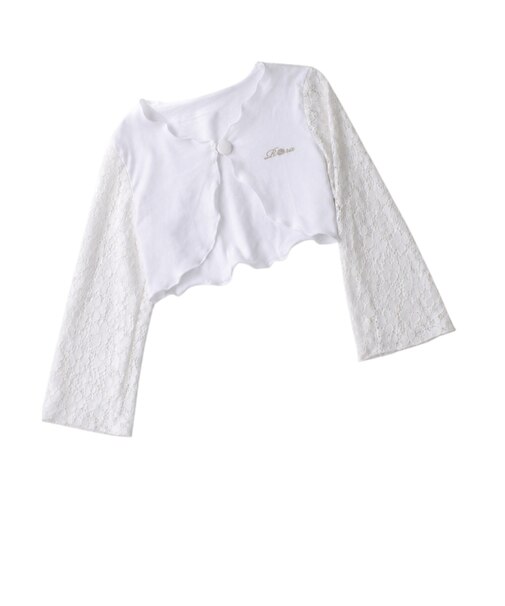 【当商品送料無料】Rora ボレロ キッズ 女の子 通販 ローラ カノン カーディガン レース カーデガン 女子 秋 冬 春 秋冬 ホワイト 白