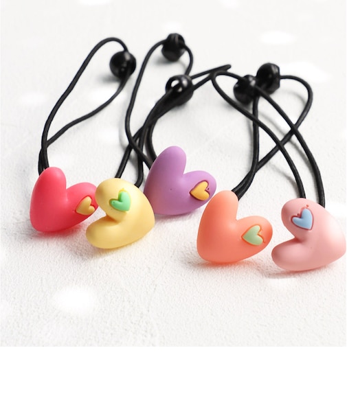 【当商品送料無料】Rora ヘアゴム 5個セット ハート 通販 ローラ rora 髪飾り 髪ゴム 髪留め ヘアタイ キッズヘアゴム ヘアーゴム