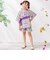 【当商品送料無料】Rora 甚平 キッズ 女の子 通販 ローラ はなよい 花宵 上下セット セットアップ 半袖 かわいい 可愛い 紫 パープル 浴衣