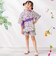 【当商品送料無料】Rora 甚平 キッズ 女の子 通販 ローラ はなよい 花宵 上下セット セットアップ 半袖 かわいい 可愛い 紫 パープル 浴衣