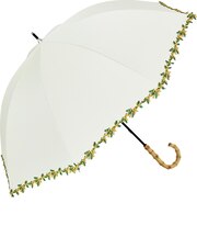 【当商品送料無料】日傘 完全遮光 晴雨兼用 通販 ビコーズ 傘 晴雨 because バンブー 晴雨兼用傘 長傘 雨傘 手開き 50cm 50センチ