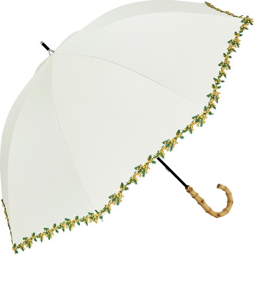 【当商品送料無料】日傘 完全遮光 晴雨兼用 通販 ビコーズ 傘 晴雨 because バンブー 晴雨兼用傘 長傘 雨傘 手開き 50cm 50センチ