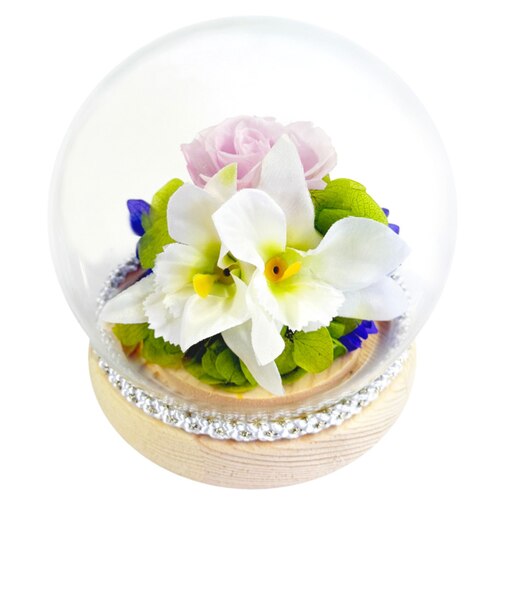 【当商品送料無料】プリザーブドフラワー 仏花 ガラスドーム 通販 ガラス ドーム プリザーブド フラワー フラワーアレンジメント