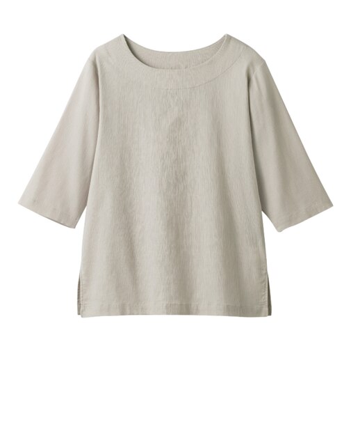 【当商品送料無料】高島ちぢみ レディース 通販 日本製 Tシャツ 7分袖 カットソー 七分袖 トップス 無地 ゆったり 春夏 春秋 高島縮 女性