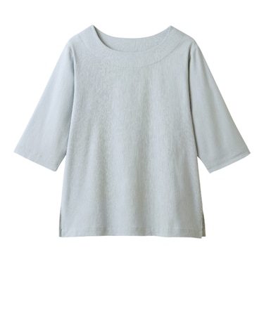【当商品送料無料】高島ちぢみ レディース 通販 日本製 Tシャツ 7分袖 カットソー 七分袖 トップス 無地 ゆったり 春夏 春秋 高島縮 女性