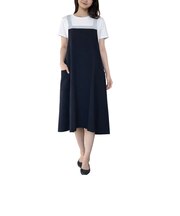 【当商品送料無料】エプロン おしゃれ レディース 通販 カフェエプロン バッククロス ギャザー ナチュラル ロング丈 ワンピース お尻が隠れる