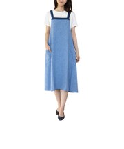 【当商品送料無料】エプロン おしゃれ レディース 通販 カフェエプロン バッククロス ギャザー ナチュラル ロング丈 ワンピース お尻が隠れる