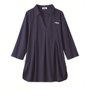 【当商品送料無料】FILA ポロチュニック 通販 チュニック 体型カバー レディース ポロシャツ 七分袖 7分袖 トップス ゆったり ロング丈