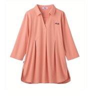 【当商品送料無料】FILA ポロチュニック 通販 チュニック 体型カバー レディース ポロシャツ 七分袖 7分袖 トップス ゆったり ロング丈