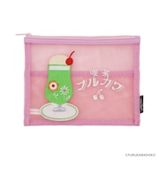 【当商品送料無料】ポーチ 刺繍 メッシュ 通販 ペンケース レトロ コスメポーチ 小物入れ オールドリスタ Lサイズ 仕切り付き ペンポーチ 筆箱