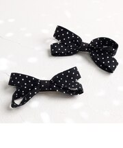 【当商品送料無料】ヘアクリップ リボン かわいい 通販 Rora ドッティ 2個セット ヘアアクセサリー 髪飾り キッズ 子ども こども 女の子