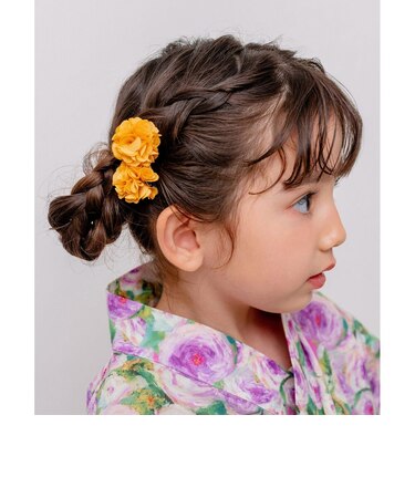 【当商品送料無料】ヘアクリップ お花 2個セット 通販 日本製 Rora キャサリン 髪留め 髪飾り 子供 女の子 キッズ フラワー お団子