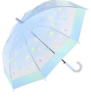 【当商品送料無料】キッズ長傘女の子 通販 こども用ジャンプ傘 ビニール傘55cm ワンタッチ長傘 小学生通学雨傘 ラメ入り丸型手元