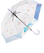 【当商品送料無料】キッズ長傘女の子 通販 こども用ジャンプ傘 ビニール傘55cm ワンタッチ長傘 小学生通学雨傘 ラメ入り丸型手元