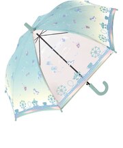 【当商品送料無料】キッズ長傘女の子 通販 子供用ジャンプ傘 透明窓付き雨傘 小学生通学用傘 50センチこども傘 ワンタッチ長傘 安全丸型手元