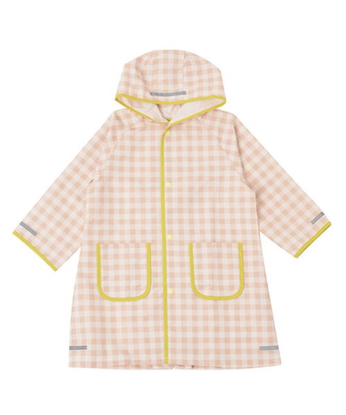 ギンガムチェックレインコート