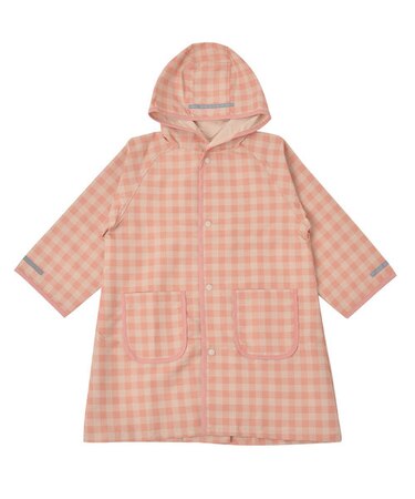 ギンガムチェックレインコート