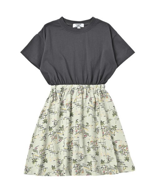 ソウガラスカートドッキングワンピース