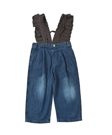 アシンメトリーフリルサスペンダーパンツ