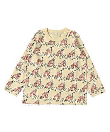 総柄長袖Tシャツ