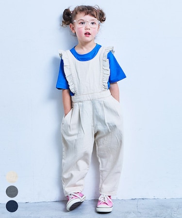 【COTTON from U.S.A】デニム3WAYフリルサロペット