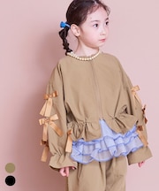 リボンいっぱいペプラムブルゾン