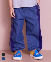 トラックパンツリメイクデニムパンツ