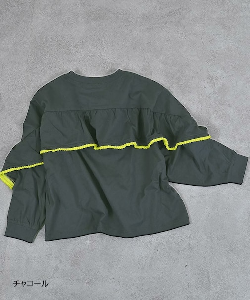 【COTTON from U.S.A】バックフリルロンT