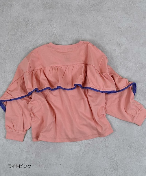 【COTTON from U.S.A】バックフリルロンT