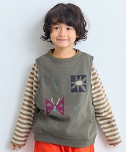 サキソメボーダーカットソー