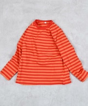 サキソメボーダーカットソー