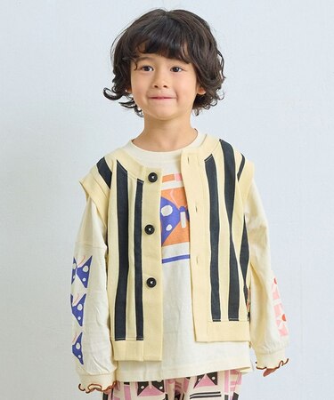 ミニ裏毛ストライプベスト