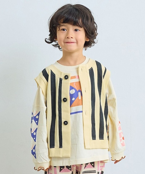 ミニ裏毛ストライプベスト