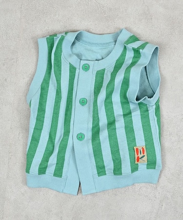 ミニ裏毛ストライプベスト