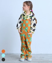 総柄ミニ裏毛サロペット