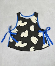 総柄ミニ裏毛エプロンベスト