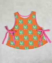 総柄ミニ裏毛エプロンベスト