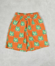 総柄ミニ裏毛ワイドタックハーフパンツ