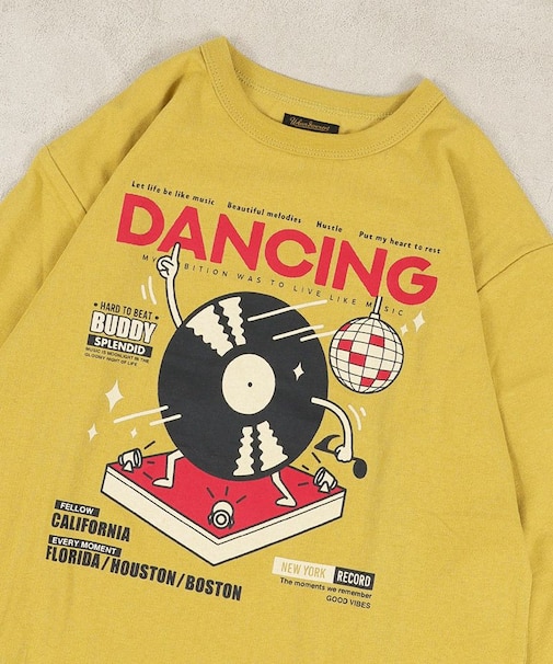 袖リブプリントロンT