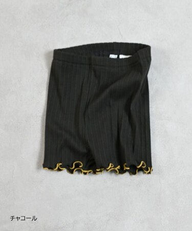 無地リブペチパンツ