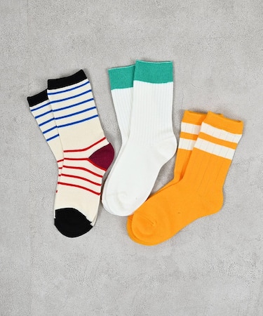 カラーデザインクルーソックス3PSET