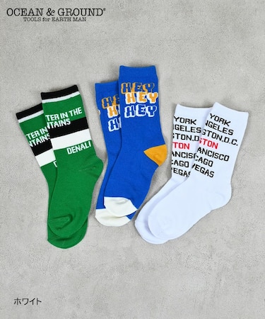 ロゴデザインクルーソックス3PSET